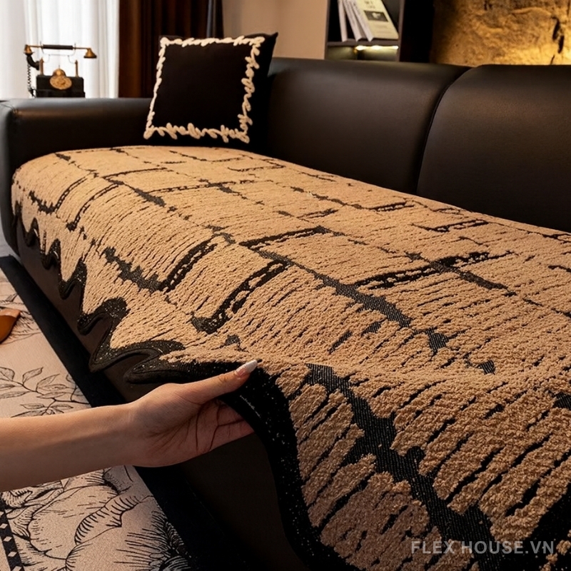 Tấm phủ ghế sofa nhung dày chống mèo cào PJ2956 3 Tấm phủ ghế sofa nhung dày chống mèo cào PJ2956 7