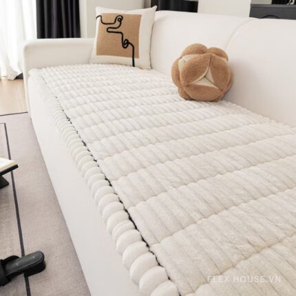 Tấm phủ ghế sofa nhung dày màu trơn PJ7692