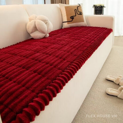 Tấm phủ ghế sofa nhung dày màu trơn PJ7692