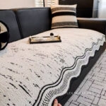 Tấm phủ ghế sofa nhung dày viền dạng sóng PJ4650