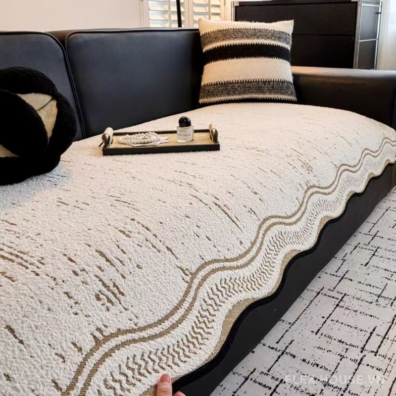 Tấm phủ ghế sofa nhung dày viền dạng sóng PJ4650 2 Tấm phủ ghế sofa nhung dày viền dạng sóng PJ4650 3