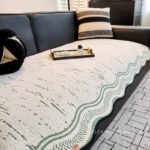 Tấm phủ ghế sofa nhung dày viền dạng sóng PJ4650