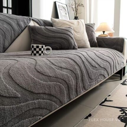 Tấm phủ ghế sofa nhung đường cong mềm mại PJ7488 (1)