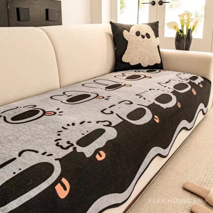 Tấm phủ ghế sofa nhung họa tiết chó mũi to PJ9862