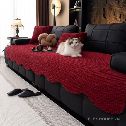 Tấm phủ ghế sofa nhung họa tiết hạt nổi PJ8891