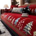 Tấm phủ ghế sofa vải Chenille giáng sinh PJ3028