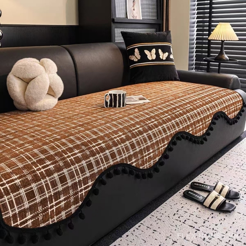 Tấm phủ ghế sofa vải Chenille kẻ sọc PJ5505 2 Tấm phủ ghế sofa vải Chenille kẻ sọc PJ5505 7