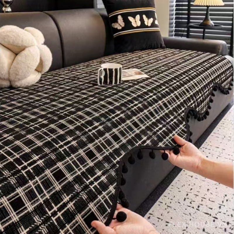 Tấm phủ ghế sofa vải Chenille kẻ sọc PJ5505 5 Tấm phủ ghế sofa vải Chenille kẻ sọc PJ5505 10