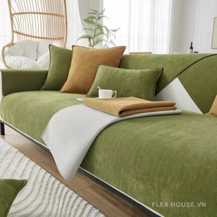 Tấm phủ ghế sofa vải Chenille màu trơn PJ0275