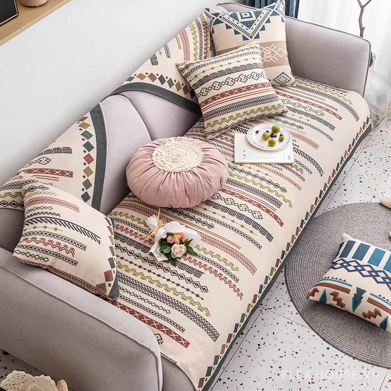 Tấm phủ ghế sofa vải cotton pha lanh tự nhiên PJ0014 2 Tấm phủ ghế sofa vải cotton pha lanh tự nhiên PJ0014 5