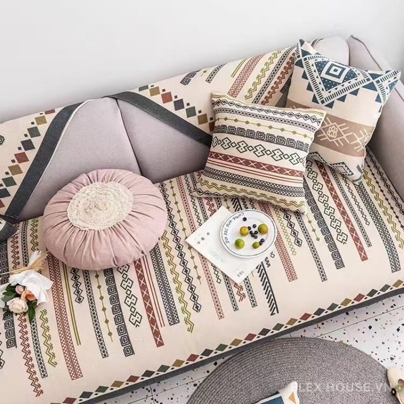 Tấm phủ ghế sofa vải cotton pha lanh tự nhiên PJ0014 4 Tấm phủ ghế sofa vải cotton pha lanh tự nhiên PJ0014 7