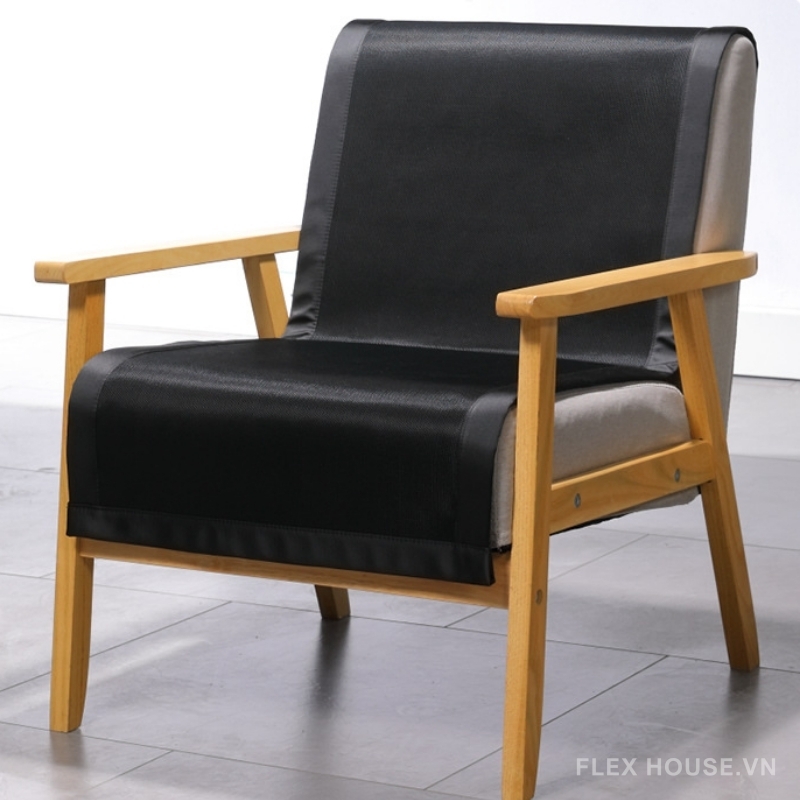 Tấm phủ ghế sofa vải lụa băng đen sang trọng PJ5474 3 Tấm phủ ghế sofa vải lụa băng đen sang trọng PJ5474