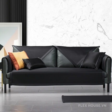 Tấm phủ ghế sofa vải lụa băng đen sang trọng