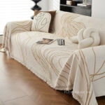 Tấm phủ ghế sofa vải nhung đường cong nghệ thuật PJ2271