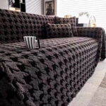 Tấm phủ ghế sofa vải nhung họa tiết răng sói PJ8748