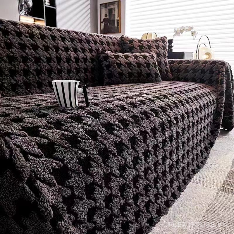 Tấm phủ ghế sofa vải nhung họa tiết răng sói PJ8748 2 Tấm phủ ghế sofa vải nhung họa tiết răng sói PJ8748 4