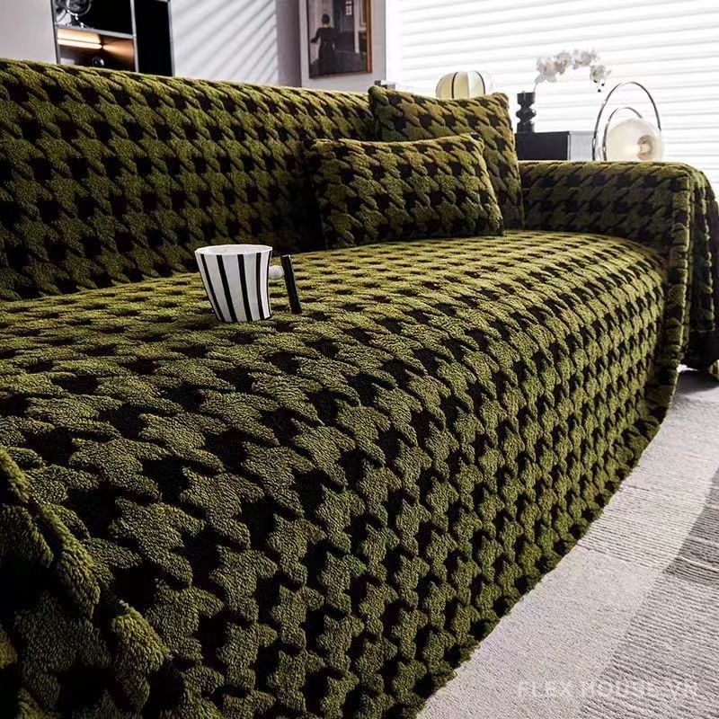 Tấm phủ ghế sofa vải nhung họa tiết răng sói PJ8748 3 Tấm phủ ghế sofa vải nhung họa tiết răng sói PJ8748 5