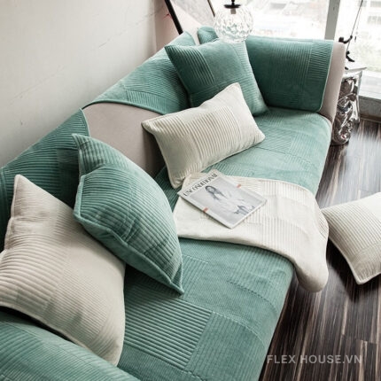 Tấm phủ ghế sofa vải nhung phong cách Bắc Âu PJ4088