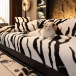 Tấm phủ ghế sofa vải nhung sọc ngựa vằn PJ6329