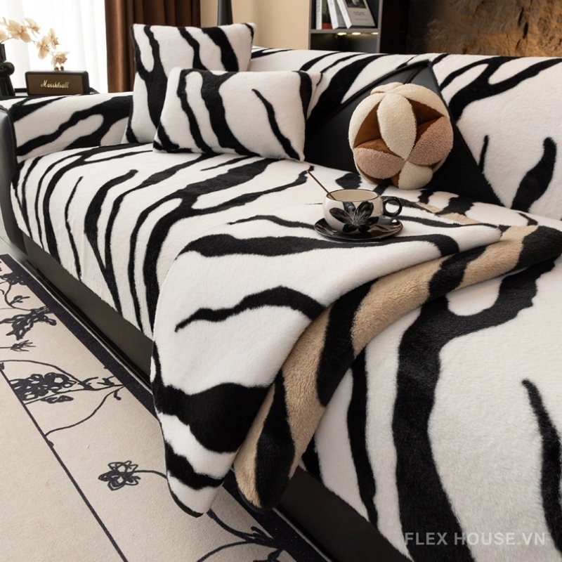 Tấm phủ ghế sofa vải nhung sọc ngựa vằn PJ6329 6 Tấm phủ ghế sofa vải nhung sọc ngựa vằn PJ6329 11