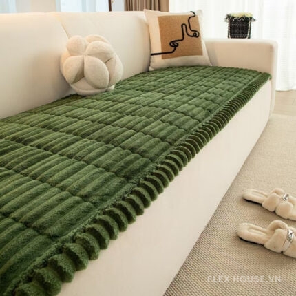 Tấm phủ ghế sofa vải nhung sọc nổi PJ7693