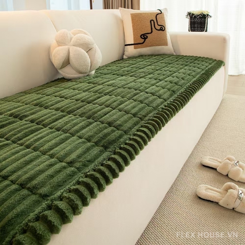 Tấm phủ ghế sofa vải nhung sọc nổi PJ7693 2 Tấm phủ ghế sofa vải nhung sọc nổi PJ7693 5