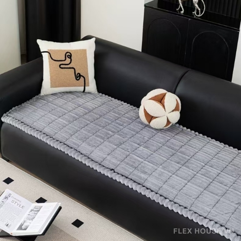 Tấm phủ ghế sofa vải nhung sọc nổi PJ7693 5 Tấm phủ ghế sofa vải nhung sọc nổi PJ7693 8