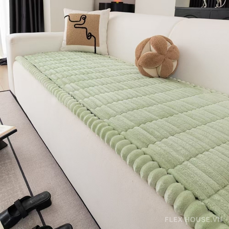 Tấm phủ ghế sofa vải nhung sọc nổi PJ7693 1 Tấm phủ ghế sofa vải nhung sọc nổi PJ7693