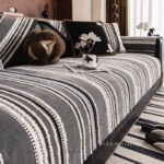 Tấm phủ sofa Chenille họa tiết sọc dệt nổi PJ6444