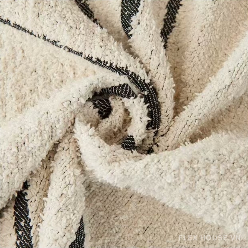 Tấm phủ sofa nhung họa tiết nét cong uốn lượn PJ2270