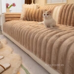 Tấm phủ sofa nhung sọc nổi gợn sóng PJ6580