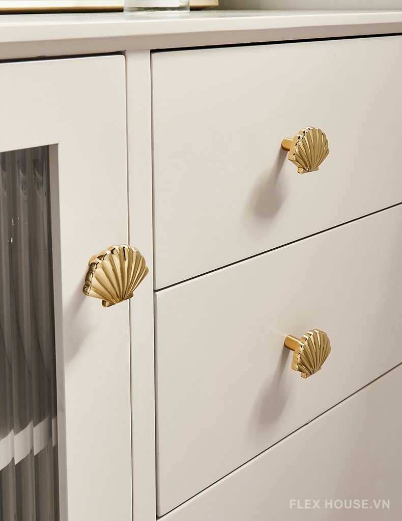 Tay nắm ngăn kéo họa tiết vỏ sò kiểu Bắc Âu PALO999 125
