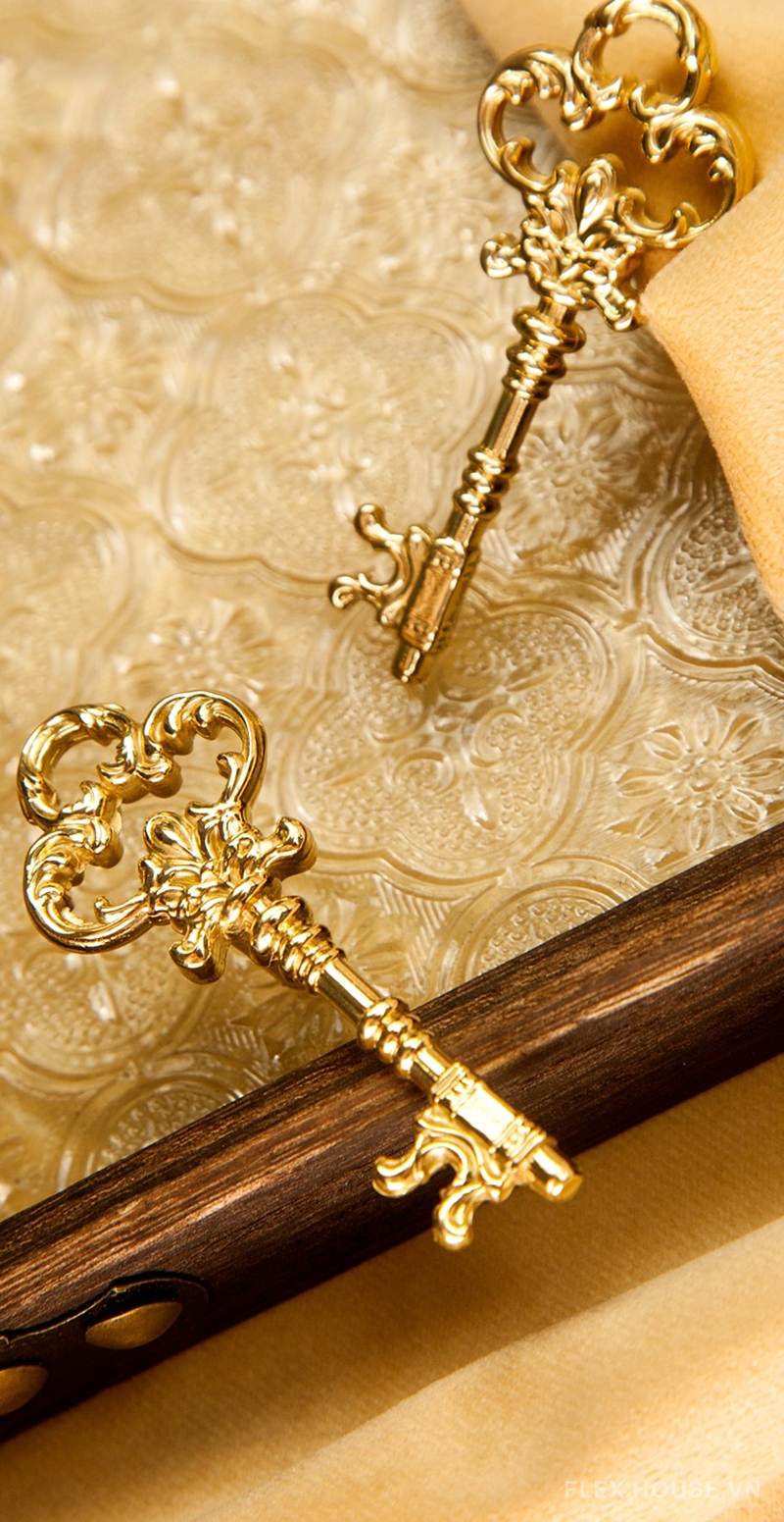 Tay nắm tủ đồng hình chìa khóa Retro kiểu Âu JTH775 4