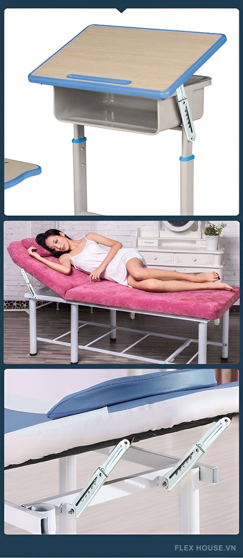 Thanh nâng 6 nấc tạo độ nghiêng giường và bàn KY401.6 1 Thanh nâng 6 nấc tạo độ nghiêng giường và bàn KY401.6 7