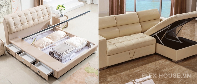 Thanh nâng hạ khí nén tạo hộp lưu trữ sofa giường KY705W 8