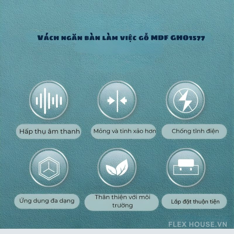 Vách ngăn bàn làm việc bằng gỗ MDF GHO1577 4 Vách ngăn bàn làm việc bằng gỗ MDF GHO1577