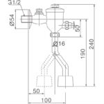 Van xả bồn tiểu nam dạng nhấn ống cong Inax UF-8V