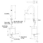 Vòi chậu lavabo đặt bàn cảm ứng dáng cao TOTO TLE26008V