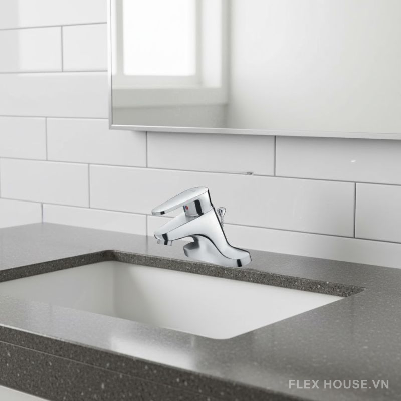 Vòi rửa mặt chậu lavabo 3 lỗ nóng lạnh Inax LFV-111S