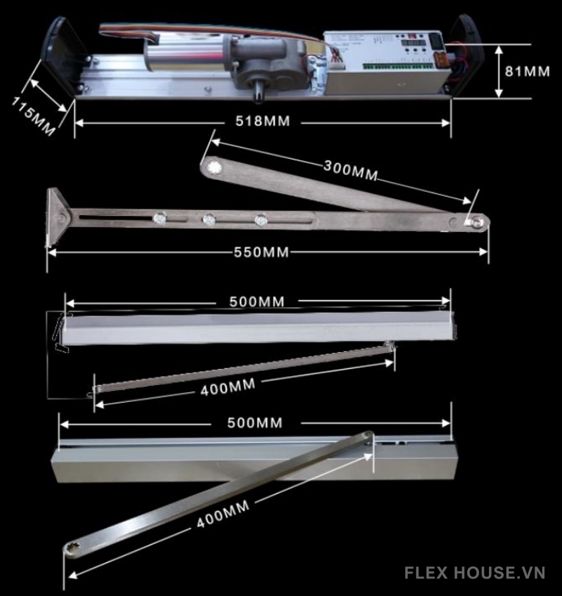 Cửa mở cánh tự động hỗ trợ Pin Lithium SW200SLIM