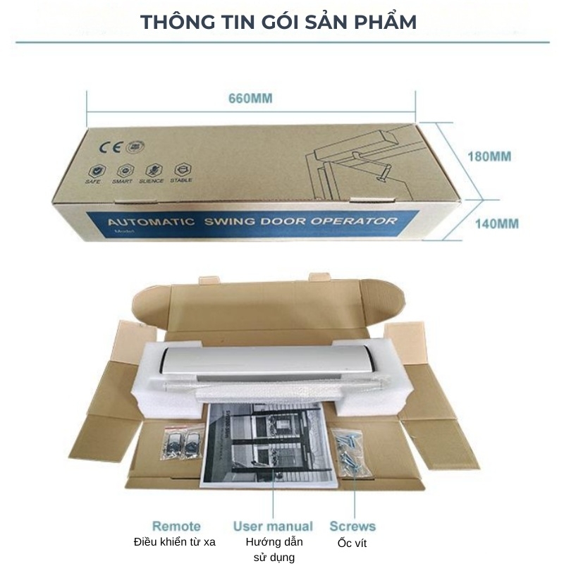 Cửa mở cánh tự động hỗ trợ Pin Lithium SW200SLIM