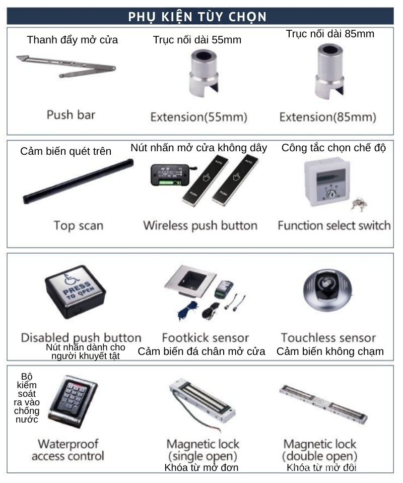 Cửa mở cánh tự động lò xo tích hợp moment lớn SW500