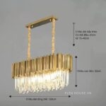 Đèn chùm pha lê hình bầu dục kiểu Bắc Âu DIF6273BD.120