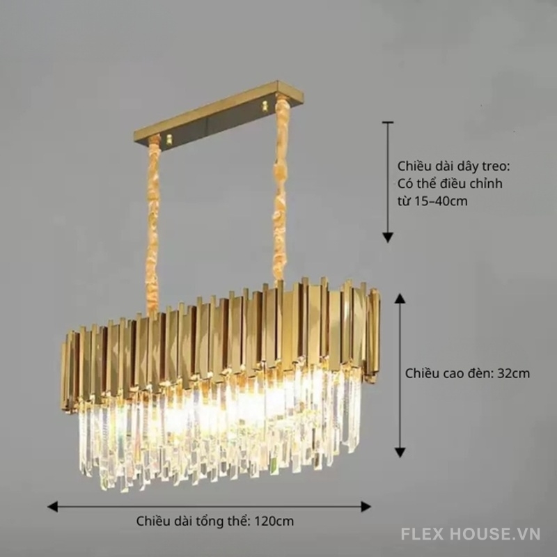 Đèn chùm pha lê hình bầu dục kiểu Bắc Âu DIF6273BD 6 Đèn chùm pha lê hình bầu dục kiểu Bắc Âu DIF6273BD.120
