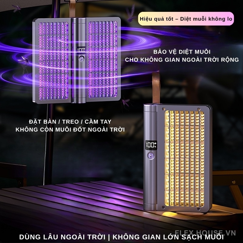 Đèn diệt muỗi 4 trong 1 gập xoay đa chiều FB4006 1 Đèn diệt muỗi 4 trong 1 gập xoay đa chiều FB4006