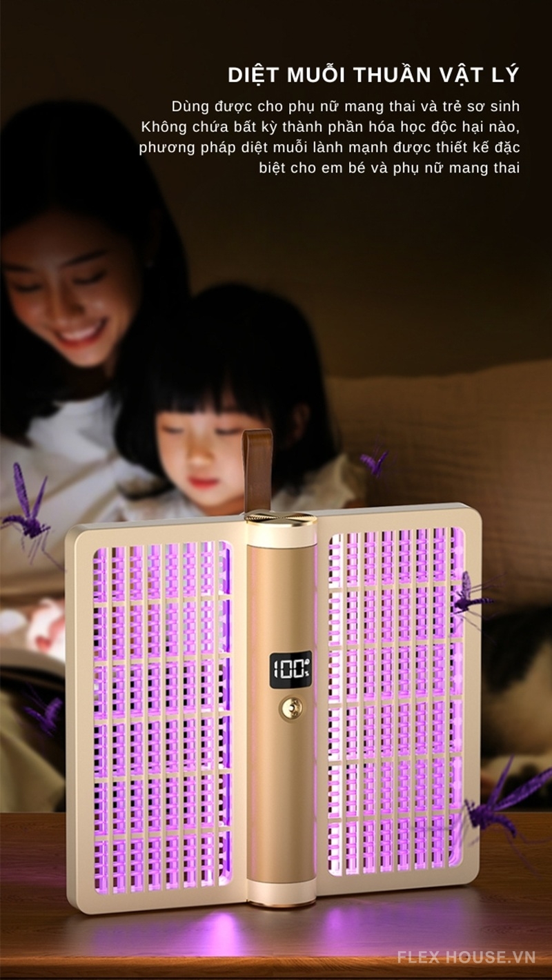 Đèn diệt muỗi 4 trong 1 gập xoay đa chiều FB4006 5 Đèn diệt muỗi 4 trong 1 gập xoay đa chiều FB4006