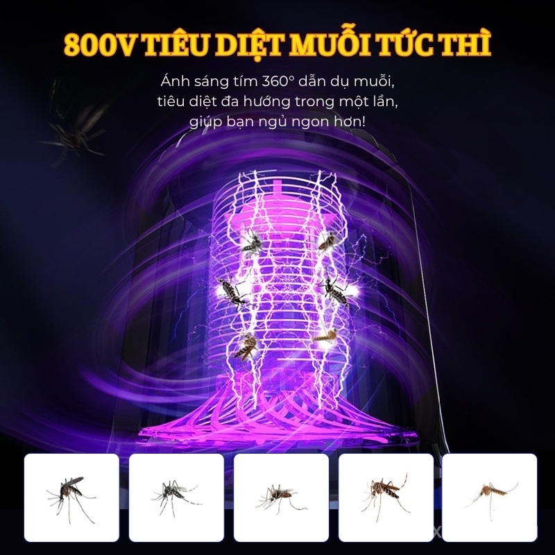 Đèn diệt muỗi ánh sáng tím điện áp cao 800V H4132