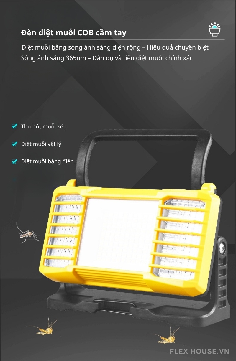 Đèn diệt muỗi chiếu sáng COB sạc USB chống nước H4592
