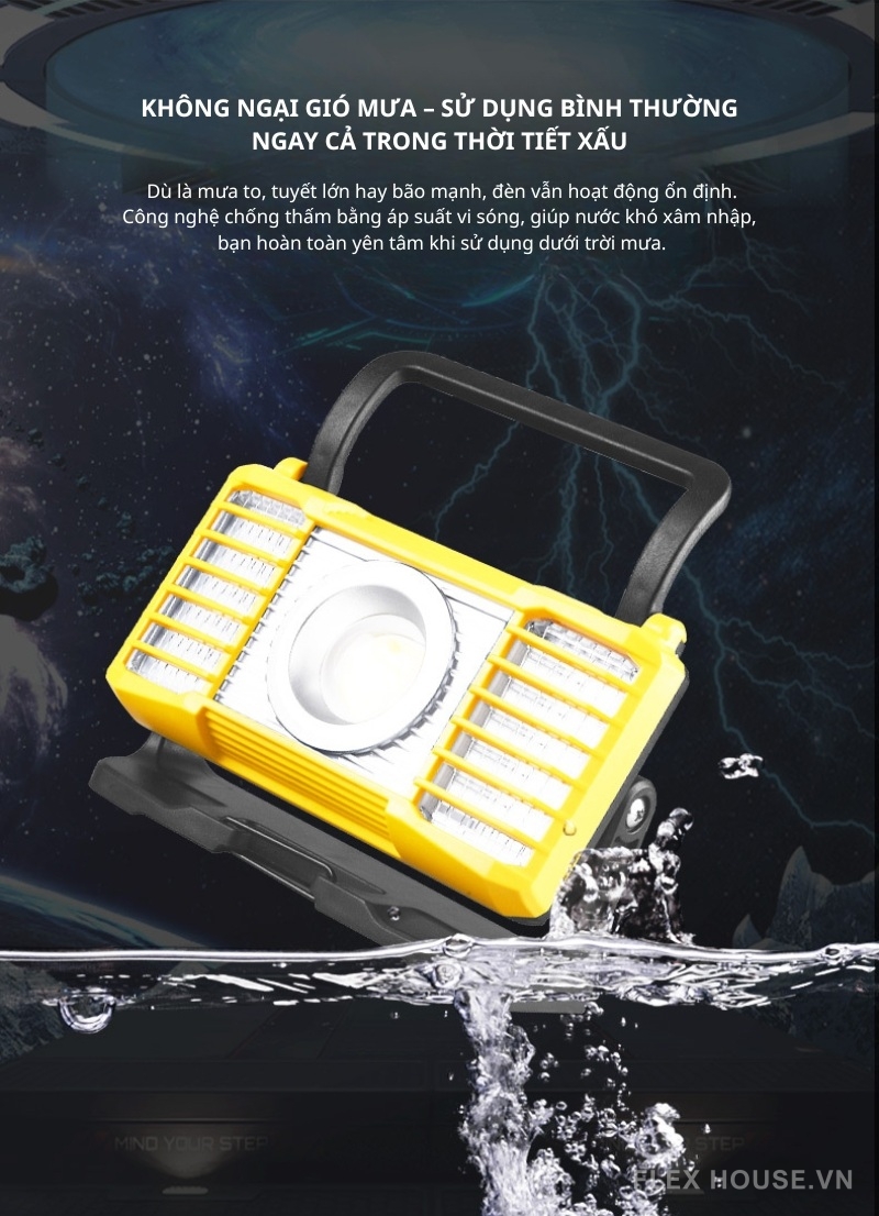 Đèn diệt muỗi chiếu sáng COB sạc USB chống nước H4592