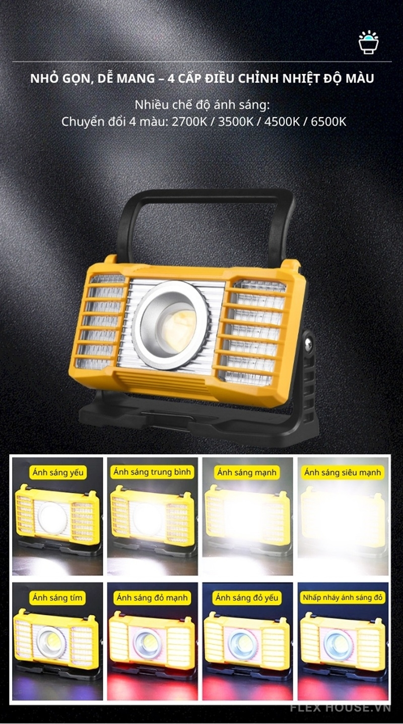 Đèn diệt muỗi chiếu sáng COB sạc USB chống nước H4592